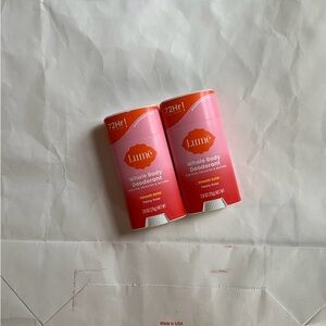 NWT Lume Whole Body Deodorant Peony Rose Smooth Solid x2